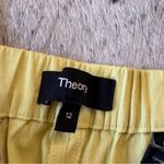 Theory Lime Bright Linen Blend Pull On Pants Size 12 Photo 3