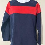 Sail To Sable  Womens Top Size S Long Sleeve Red Navy Colorblock Pullover Photo 0