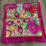 Oscar de la Renta Pink Floral Scarf Photo 0