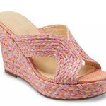 Marc Fisher Pink and Orange Woven Espadrille Wedge Photo 0