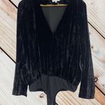 Good American Velvet Wrap Long Sleeve Bodysuit Top Photo 4