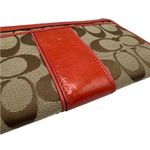 Coach Orange and Brown Signature Canvas Wristlet w/ Card Slots Photo 6