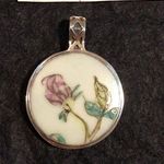 Chinese Porcelain set in silver Pendant Photo 0