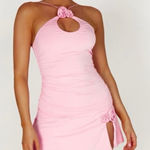 Meshki  Strapless Pink Dress with Floral Detail 2376 Photo 0