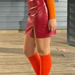 Windsor Red Leather Skirt Mini Photo 4