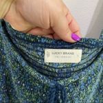 Lucky Brand Smocked Short Sleeve Square Neck Puff Sleeve Top Boho Chic Sz L NWT Photo 5