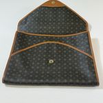 Vintage Pollini Monogram Leather Stylish Designer Satchel Briefcase‎ Bag Italian Photo 2