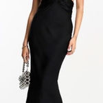 Vintage 100% Silk Black Cutout‎ Long Maxi Dress Fairy Y2K Strappy Formal Gown Photo 0