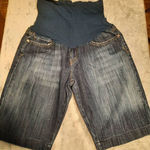 A pea in the pod  Maternity Thick Stitch Denim Blue Bermuda Shorts Size 32 Photo 0