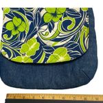 Fabric Messenger / Crossbody Green and blue with floral flap, inside pockets Photo 5