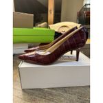 Ralph Lauren Lauren  Lanette Crocodile-Embossed Leather‎ Pump Purple Size 9.5 Red Photo 2