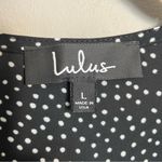Lulus Love is Enough polka dot Bell flare sleeve wrap top black/white Black Size L Photo 6