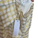 Rebecca Vallance NWT Almeria One‑Shoulder Mini Dress Ivory Checked Silk Blend XS Gold Size 14 Photo 10