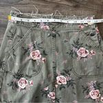 Divided H&M Floral Distressed Jean Mini Skirt Sz 4 Women’s Olive / Army Green Photo 6