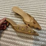 Reformation  Wilda Pointed Toe Kitten Mule in Embroidered Mesh Photo 3