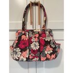 Vera Bradley  Quilted Floral  Mocha Rouge Shoulder Bag Pink Brown Cream purse Photo 4