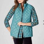 J.Jill Blue Lightweight Quilted Zippered Down Vest Photo 0