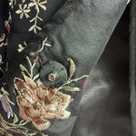 Coldwater Creek Silk Floral Embroidered Blazer Jacket Black Cottagecore M Photo 12