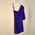 Diane Von Furstenberg  Cobb One Shoulder Deep Purple Violet Silk Jersey Dress 2 Photo 5
