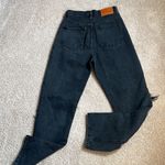 Princess Polly Black Holly Asymmetric Ripped Leg Denim Jeans Size 0 Photo 7