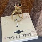 Gold Mouse with Tail‎ Ring Costume Jewelry Photo 1