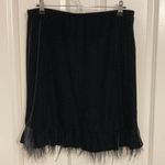 Vintage Victor Costa Velvet Feather Trim Skirt Black Size XL Photo 3