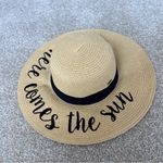 C.C. Here Comes the Sun Wide Brim Floppy Sun Straw Tan Vacation Hat Photo 1
