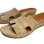 L'Amour Des Pieds Catiana Platform Sandal Cork Gold Metallic Slip On Heeled 11 Tan Photo 8