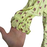 Faithfull the Brand  Light Green Dress with Pink Floral Design Medium Florence Photo 1