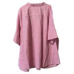 Woman Within Pink Plaid Short Sleeve Shirt Size 5X Button Down Cotton 38/40 Photo 1