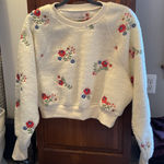 Urban Outfitters Embroidered Crop Sweater Tan Photo 0
