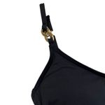 Michael Kors Black One Piece Swimsuit Size 8 Gold Hardware Resort Swimwear Photo 4