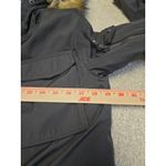 S13 New York Black Parka Jacket M Faux Fur Hood Warm Winter Coat 33" Long Flaw Size M Photo 8