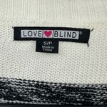 Love Blind Size Small Sweater Black & White Knit Long‎ Sleeve Open Front Casual Photo 2