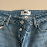 Paige  Leenah Wide Leg Button Fly Jeans Light Wash Distressed Size 26 Photo 3