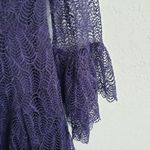 BHLDN Talbot‎ Runhof Navy Blue Lace Long Sleeve Dress Photo 4