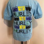 Hurley Women’s hoodie blue short sleeve. Yellow, Purple, Black Boombox Graphic L Photo 2