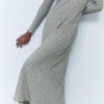 ZARA NWOT GREEN MARL SOFT TOUCH MIDI RIBBED KNIT DRESS Photo 3