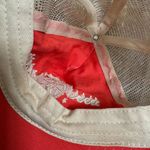 Free People  Puerto Vallarta Pink Coral Ivory Adjustable Trucker Hat OS Photo 3