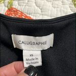 CALLIGRAPHIE womens size XS womens black pullover blouse rhinestones longsleeve Photo 5