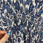 Rujuta Sheth x Anthropologie Marie White Blue Lotus Maxi Kaftan Dress Photo 6