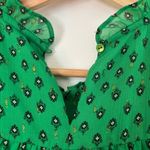 Carolina belle Montreal Green Patterned Cap Sleeve Blouse Office Career Business Photo 4