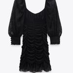 ZARA lace draped grunge goth mini little black dress Photo 5