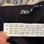 ZARA High-Waist Plaid Checker Trousers Blue & Pink Full Length 32” Inseam XS Photo 10