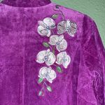 Bob Mackie Vintage Leather Jacket • embroidered purple Iris Photo 6