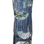 Citron Santa Monica Collection Asian Sheer Silk Velvet Midi Dress Medium Blue Photo 0