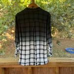 Dear John Women's Green And White Ombre Button Down Shirt Size L Photo 1