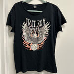 Alternative Black Thrashed Eagle Freedom Graphic Tee Photo 0