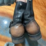 Diesel  black leather distressed pull on engineer boots size 38 Photo 5