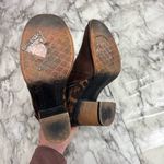 Pierre Dumas  cheetah animal print leather brown ankle boots block heel size 7 Photo 4